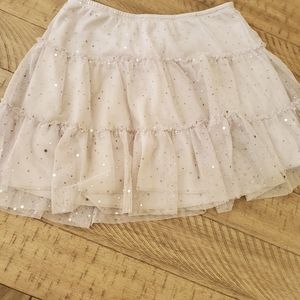 JUSTICE - tiered skirt sequin silver grey